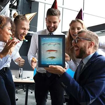 BREAK GLASS GIFTS Funny In Case of Emergency Fishing Gifts - Unique fishing Gag Wall Art a Great Fishing Gift. Hilarious fishing Gifts for Men or Women, Ideal for Any fishing lover for Fathers Day