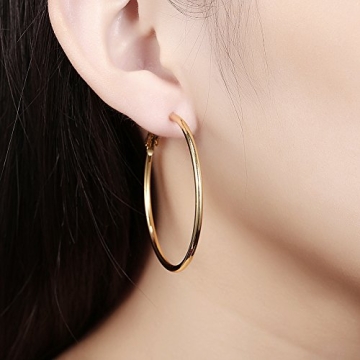 Elegant 18K Gold Plated Hoop Earrings for Women