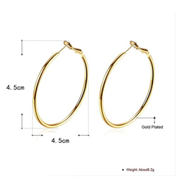 Elegant 18K Gold Plated Hoop Earrings for Women