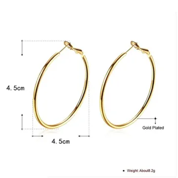 Elegant 18K Gold Plated Hoop Earrings for Women