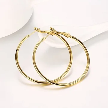 Elegant 18K Gold Plated Hoop Earrings for Women