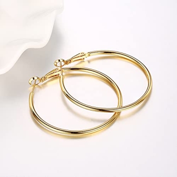 Elegant 18K Gold Plated Hoop Earrings for Women