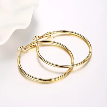 Elegant 18K Gold Plated Hoop Earrings for Women