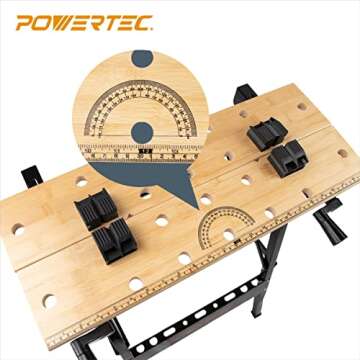 POWERTEC Portable Workbench with Vise & Bench Dogs