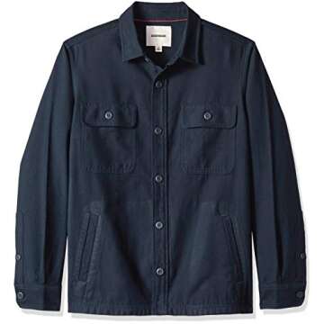 Goodthreads Men's Military Broken Twill Shirt Jacket, -navy, XX-Large