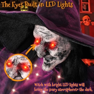 95cm Animated Hanging Witch Decoration for Halloween