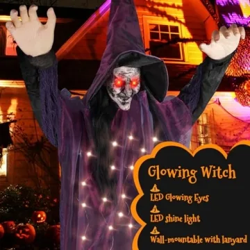 95cm Animated Hanging Witch Decoration for Halloween