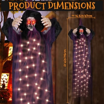 95cm Animated Hanging Witch Decoration for Halloween