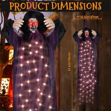 95cm Animated Hanging Witch Decoration for Halloween