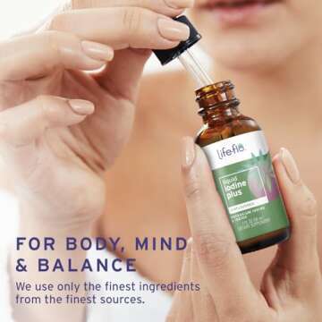 Life-flo Liquid Iodine Plus 150 mcg, Iodine Supplement for Thyroid Support,* Healthy Energy & Metabolism Formula* with Iodine & Potassium Iodide, Unflavored Liquid Drops, Approx. 450 Servings, 2 fl oz