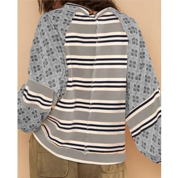 Colarat Women's Oversized Floral Sweatshirt Casual Top