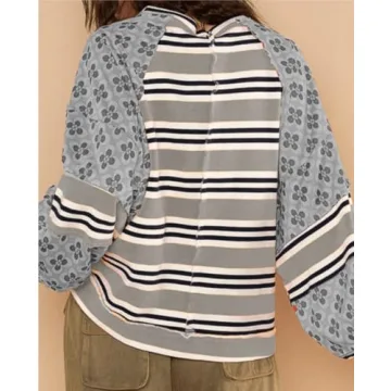 Colarat Women's Oversized Floral Sweatshirt Casual Top