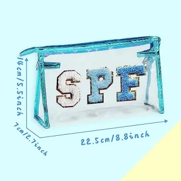 Trendy COSHAYSOO Clear Makeup Bag - SPF Pouch for Summer