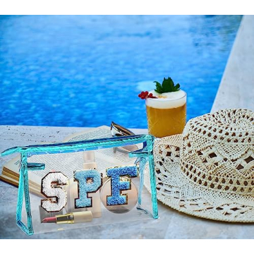 Trendy COSHAYSOO Clear Makeup Bag - SPF Pouch for Summer