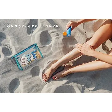 Trendy COSHAYSOO Clear Makeup Bag - SPF Pouch for Summer