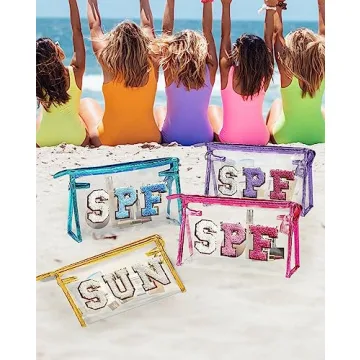 Trendy COSHAYSOO Clear Makeup Bag - SPF Pouch for Summer