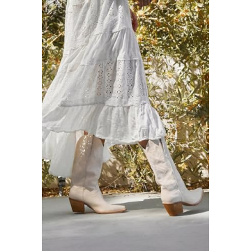 Jeffrey Campbell Ice Natural Western Boots Stylish Comfort