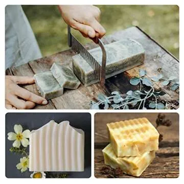 YGEOMER Silicone Soap Mold for Soap Making, Rectangular Loaf Soap Mold with Wooden Boxes, 2 Cutters and 100pcs Bags, 2pcs, 42oz