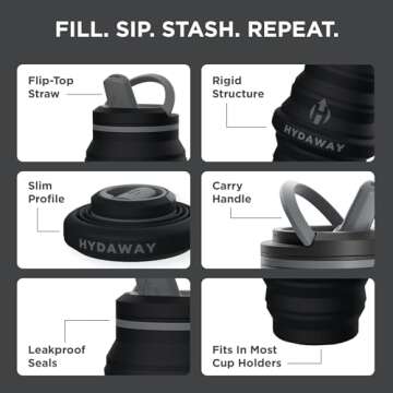 HYDAWAY Collapsible Water Bottle - Eco-Friendly Travel Hydration