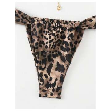 WDIRARA Women's 2 Piece Leopard Print Swimsuits Triangle High Waisted Bathing Suit Brazilian Bikini Sets Multicolor Leopard Small