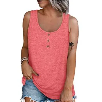 WIHOLL Womens Henley Summer Tank Tops - Stylish & Comfy