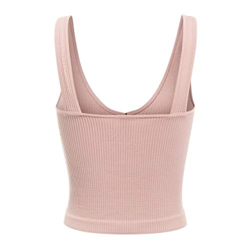 Women’s Four-Way Stretch V-Neck Ribbed Seamless Crop Top