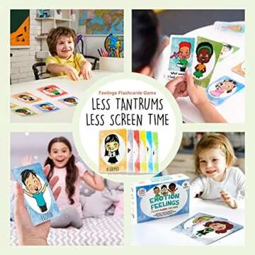 Emotion Cards for Kids (100 Cards) Feelings Emotions Cards for Autism, ABA Therapy, Social Emotional...