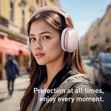 MOLOPPO Case Cover for AirPods Max Headphones, Silicone Ear Pad/Headband Cover/Clear Soft TPU Ear Cups Cover, [3 in 1] Accessories Protector for Apple AirPod Max (2024/2020), Pink