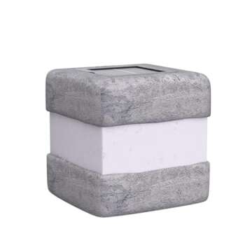 2 Pack Solar Garden Lights, Fake Rock Lights for Outdoor Pathway Yard, Solar Waterproof Decorative Rocks Lantern for Landscape Decor Gery