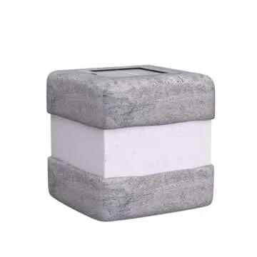 2 Pack Solar Garden Lights, Fake Rock Lights for Outdoor Pathway Yard, Solar Waterproof Decorative Rocks Lantern for Landscape Decor Gery