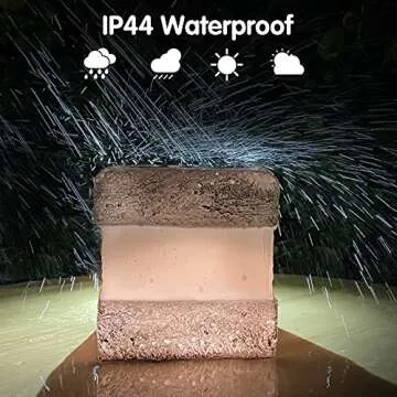 2 Pack Solar Garden Lights, Fake Rock Lights for Outdoor Pathway Yard, Solar Waterproof Decorative Rocks Lantern for Landscape Decor Gery