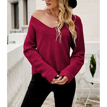 Stylish Veatzaer V Neck Crop Sweater for Women | Chic Fashion