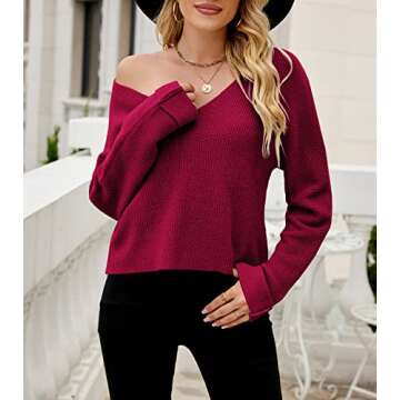 Stylish Veatzaer V Neck Crop Sweater for Women | Chic Fashion