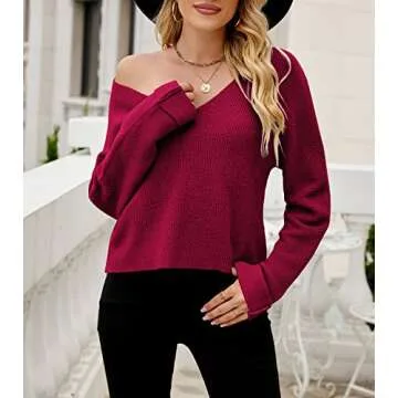 Stylish Veatzaer V Neck Crop Sweater for Women | Chic Fashion