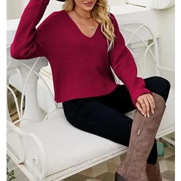Stylish Veatzaer V Neck Crop Sweater for Women | Chic Fashion