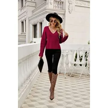 Stylish Veatzaer V Neck Crop Sweater for Women | Chic Fashion