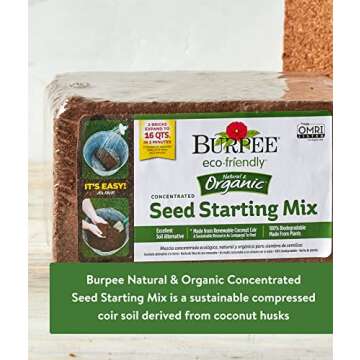 Burpee Organic Coconut Coir Concentrated Seed Starting Mix, 16 Quart