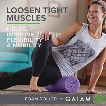Gaiam Restore Marbled Foam Roller, Grey, 18"