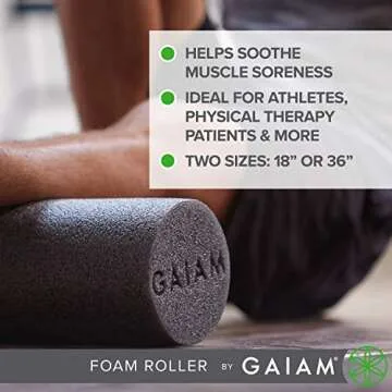 Gaiam Restore Marbled Foam Roller, Grey, 18"