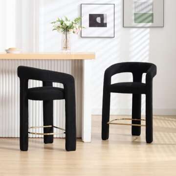 QIUKIU Sherpa Counter Stools - Stylish Comfort for Your Kitchen