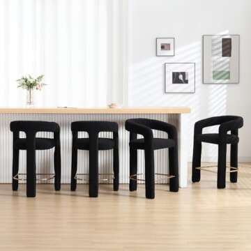 QIUKIU Sherpa Counter Stools - Stylish Comfort for Your Kitchen