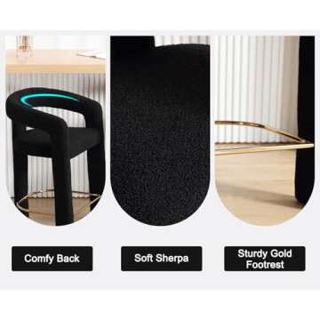 QIUKIU Sherpa Counter Stools - Stylish Comfort for Your Kitchen