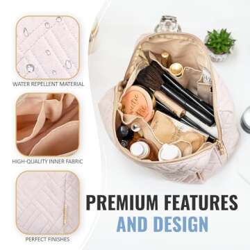 BOACAY Large Makeup Bag for On-the-Go Beauty