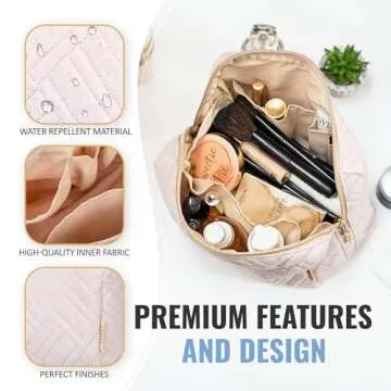 BOACAY Large Makeup Bag for On-the-Go Beauty