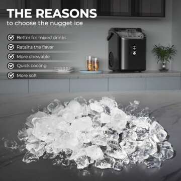 Nugget Ice Maker with Fast 7 Min Ice Production