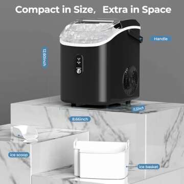 Nugget Ice Maker with Fast 7 Min Ice Production