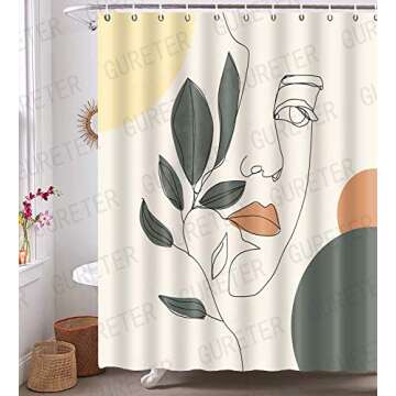 GURETER Modern Minimalist Waterproof Shower Curtain