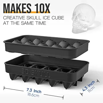 MTKO 3D Skull Ice Cube Mold - Create Unique Drinks Plus More