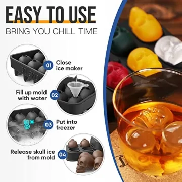 MTKO 3D Skull Ice Cube Mold - Create Unique Drinks Plus More