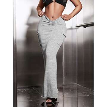 Stylish SOLY HUX Women's Y2K Maxi Cargo Skirt with Pockets